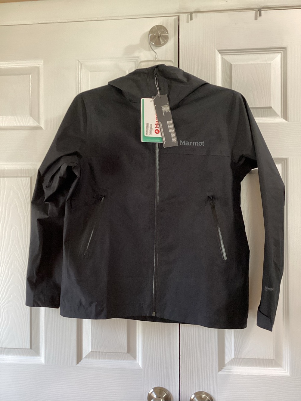 Marmot Women's Black Hooded Waterproof Shell Jacket